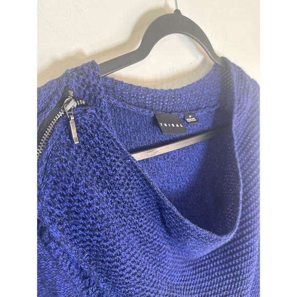 Tribal Cross Over Open Knit Long Sleeve sweater size M funky hipster chic - Picture 2 of 9